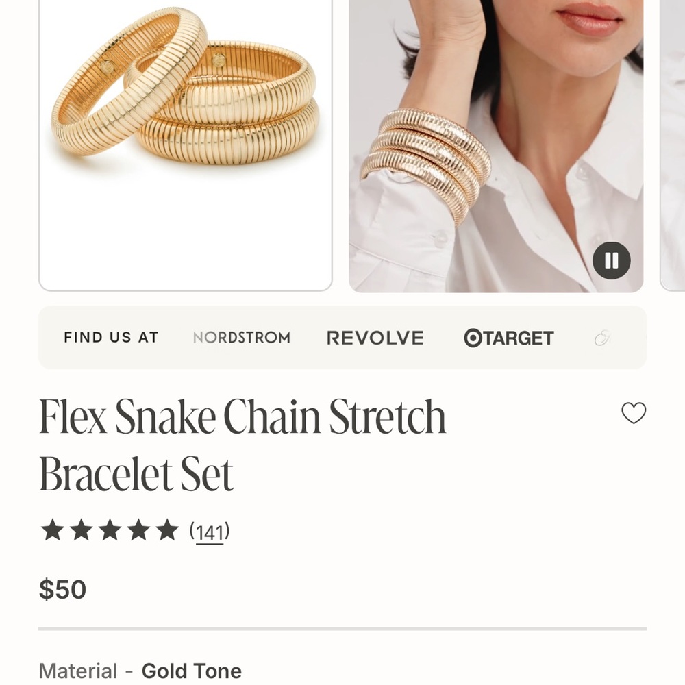 Ettika Flex Snake Chain Stretch Bracelet Set (3)